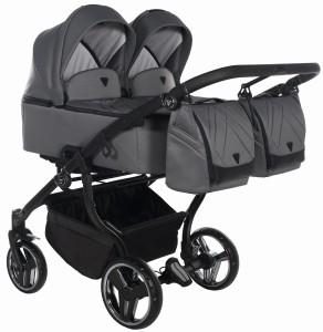 Wózek bliźniaczy 2w1 JUNAMA DUO V3 graphite