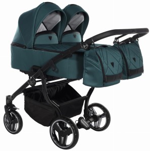 Wózek bliźniaczy 2w1 JUNAMA DUO V3 green