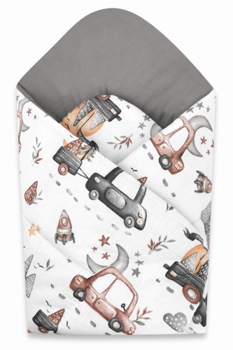 rożek niemowlęcy bawełna standard SAMOCHDZIKI SZARE.jpg