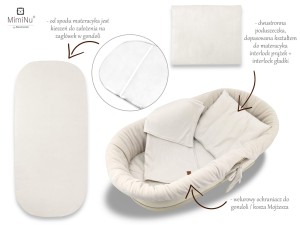 Zestaw do gondoli/kosza Mojżesza MimiNu SOFT beż