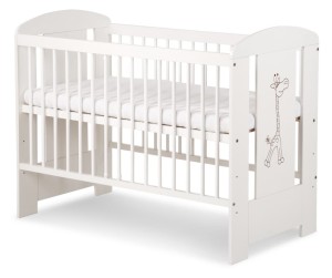 Łóżeczko 120x60 Safari Żyrafka białe Little by Klupś