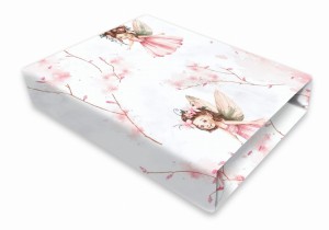 Prześcieradło MimiNu 120x60 cm WRÓŻKI PINK