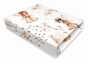 Prześcieradło MimiNu 120x60 cm WRÓŻKI BEŻ