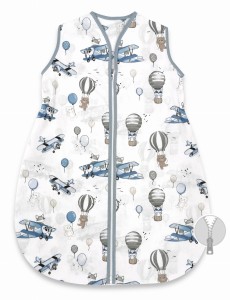 Śpiworek letni dla niemowląt  0.5 TOG MimiNu Samoloty