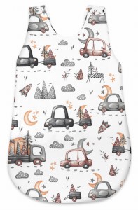 Śpiworek dla niemowląt  2.5 TOG MimiNu  Samochodziki szare