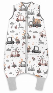 Śpiworek do spania z nogawkami 2.5 TOG MimiNu Samochodziki szare