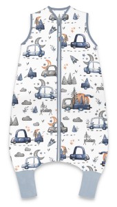 Śpiworek do spania z nogawkami 2.5 TOG MimiNu Samochodziki niebieskie