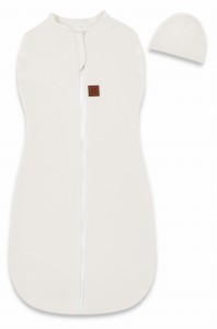 Otulacz śpiworek 2w1 TEDDY z czapeczką MimiNu SOFT ECRU