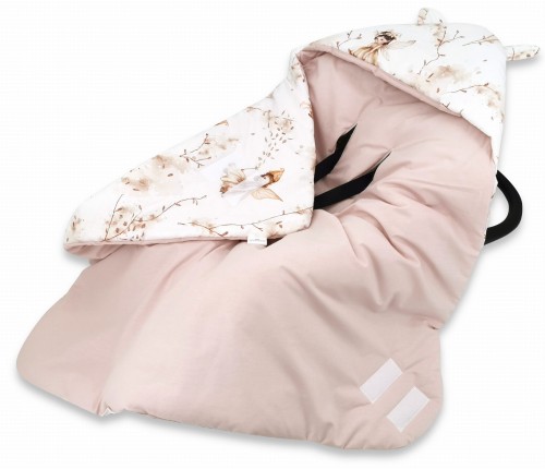 otulak z kapturkiem 90x90 bawełna ocieplany KRAINA CZARÓW BEŻ WRÓŻKI.jpg