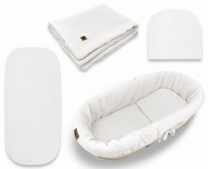 Zestaw muślinowy do gondoli/kosza Mojżesza MimiNu ŚMIETANKA