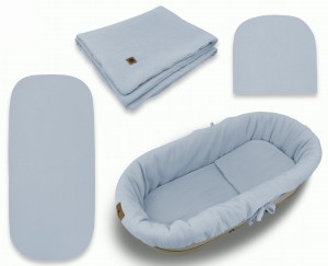 Zestaw muślinowy do gondoli/kosza Mojżesza MimiNu JEANS