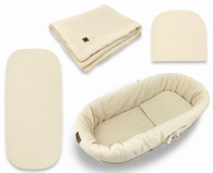 Zestaw muślinowy do gondoli/kosza Mojżesza MimiNu CIEPŁY BEŻ