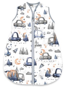 Śpiworek dla niemowląt  2.5 TOG MimiNu  AVI SAMOCHODZIKI NIEBIESKIE