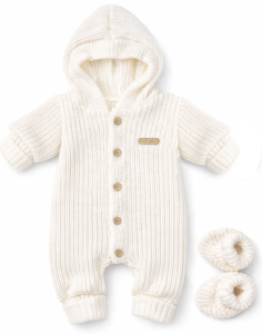 Kombinezon pajac włóczkowy  80/86 cm ECRU