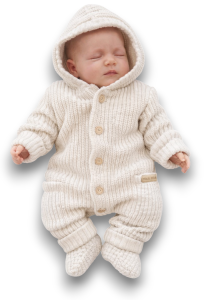 Kombinezon pajac włóczkowy  80/86 cm BEŻOWY