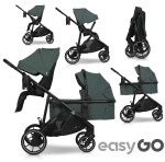 Wózek dla rodzeństwa 2w1 EasyGo DUOFLEX Sage GREEN