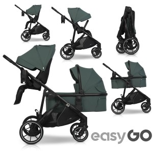 Wózek dla rodzeństwa 2w1 EasyGo DUOFLEX Sage GREEN