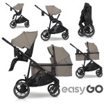Wózek dla rodzeństwa 2w1 EasyGo DUOFLEX Savana Beige