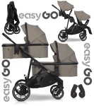 Wózek bliźniaczy 4w1 EasyGo DUOFLEX Savana Beige