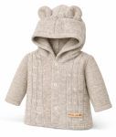Sweterek włóczkowy z kapturkiem BEIGE 56 cm