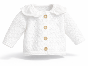 Sweterek włóczkowy dziewczęcy WHITE 56 cm