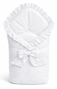 Rożek wiązany z falbanką MimiNu ROYAL BIAŁY CHRZEST