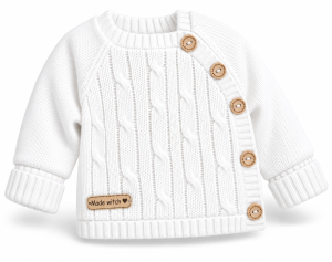 Sweterek włóczkowy WHITE 56/62