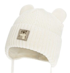 Czapka merino ZIMOWA 40-42 ecru VELARO