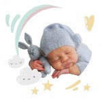 Otulacz śpiworek 2w1 TEDDY z czapeczką MimiNu SOFT LISTKI